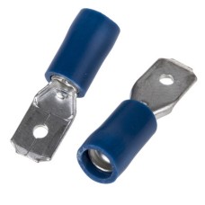 RS Pro Blue Insulated Crimp Tab Terminal - 6.35 x 0.8 mm