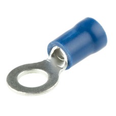 RS Pro Blue Insulated Tin Plated Crimp Ring Terminal - M5