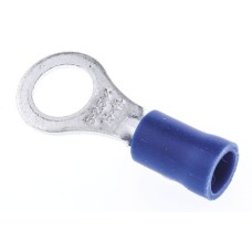 RS Pro Blue Insulated Tin Plated Crimp Ring Terminal - M6