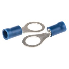 RS Pro Blue Insulated Tin Plated Crimp Ring Terminal - M8