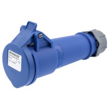 IP44 Blue Cable Mount Female 3P Straight Industrial Power Socket
