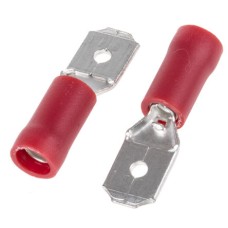 RS Pro Red Insulated Crimp Tab Terminal - 6.35 x 0.8 mm