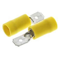 RS Pro Yellow Insulated Crimp Tab Terminal - 6.35 x 0.8 mm